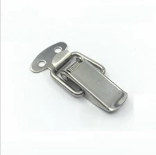 2pcs Stainless Steel Cabinet Box Case Spring Loaded Latch Catch Toggle Hasp Loop