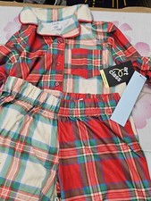 🐻 NWT Art Class Girls Cozy 2 pc Soft Pajama Set Red Plaid Medium 