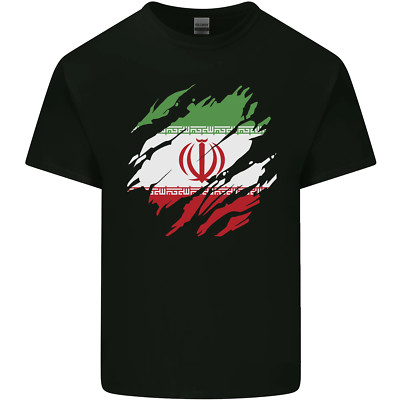 T-Shirt Torn Iran Flagge iranischer Tag Fußball Kinder