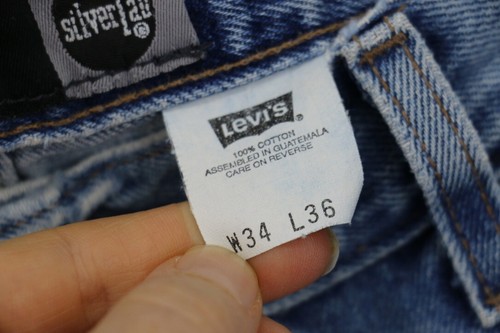 Y2K VINTAGE SilverTab Levis Baggy Wide Leg Mens Tag Size 34x36 Medium Wash Jeans - Picture 9 of 17