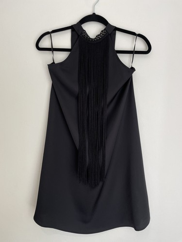 Damen Zara Größe X Small 6-8 schwarz Neckholder Ausschnitt Minikleid neu mit Etikett