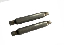 Two 2.5" In/Out Universal Glass Pack Exhaust Resonator Muffler 23"L