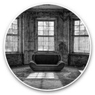 2 x Vinyl Stickers 30cm (bw) - Interior Design Abandoned Home  #41991