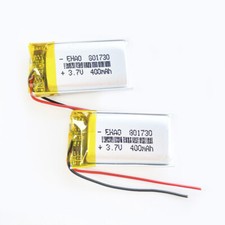 2 x 3.7V 400mAh LiPo Polymer Rechargeable Battery For Earphone Video Pen 801730