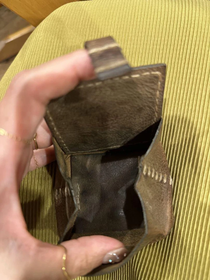 HENRY CUIR Brown Smile Coin Purse Leather From Japan - Image 3 of 4