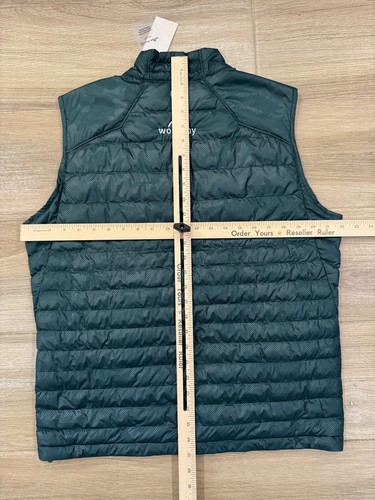 New Peter Millar Crown Sport Men's Puffer Vest MEDIUM Pine Hyperlight *SEE LOGO* - Picture 11 of 12