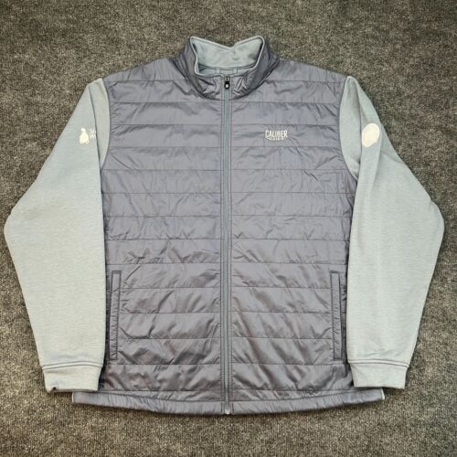 FootJoy Hybrid Jacket Men's XL Quilted Navy Gray Micro Fleece Full Zip
