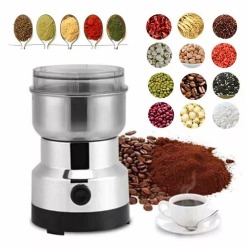 Macinacaffè Elettrico Chicchi Caffè Acciaio Inox Spezie Cereali Noce Chicco DE - Foto 1 di 12