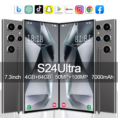 24 Ultr 5G Android-Handy 7,3 Zoll Display, werkseitig entsperrt, Dual-SIM-Funk
