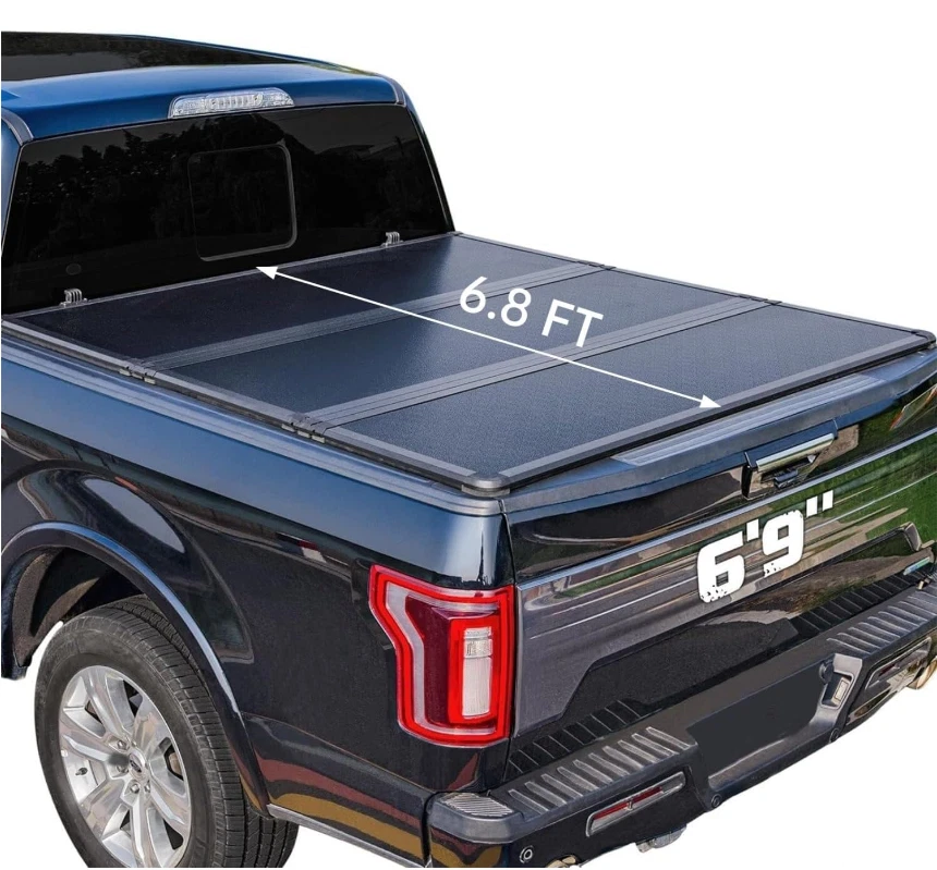 Cubierta rígida triple plegable de 6,8 pies para camioneta Ford 99-24 F250 F350 Super Duty Foto 2 de 4