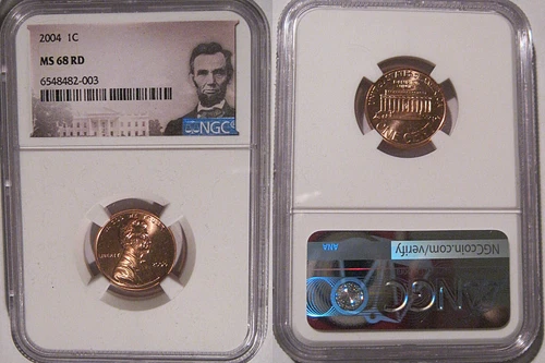 2004 P Lincoln Cent 1c NGC MS 68 RD Lincoln Label