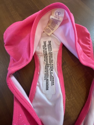 Op Bikini Bottoms Pink W/glitter Girls Large 10/12 NWOT - Picture 4 of 5