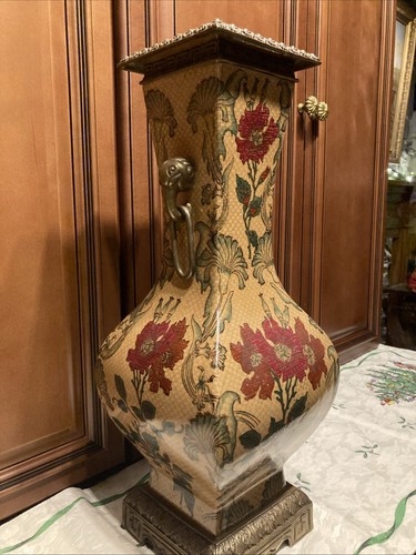 Jarrón floral grande de porcelana castellana de bronce de 20 pulgadas - Imagen 11 de 12