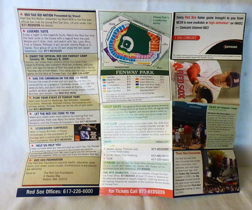 2004 Boston Red Sox Schedule 3 Panel Paper Ephemera Mint Comcast Bill Mueller - Picture 4 of 5