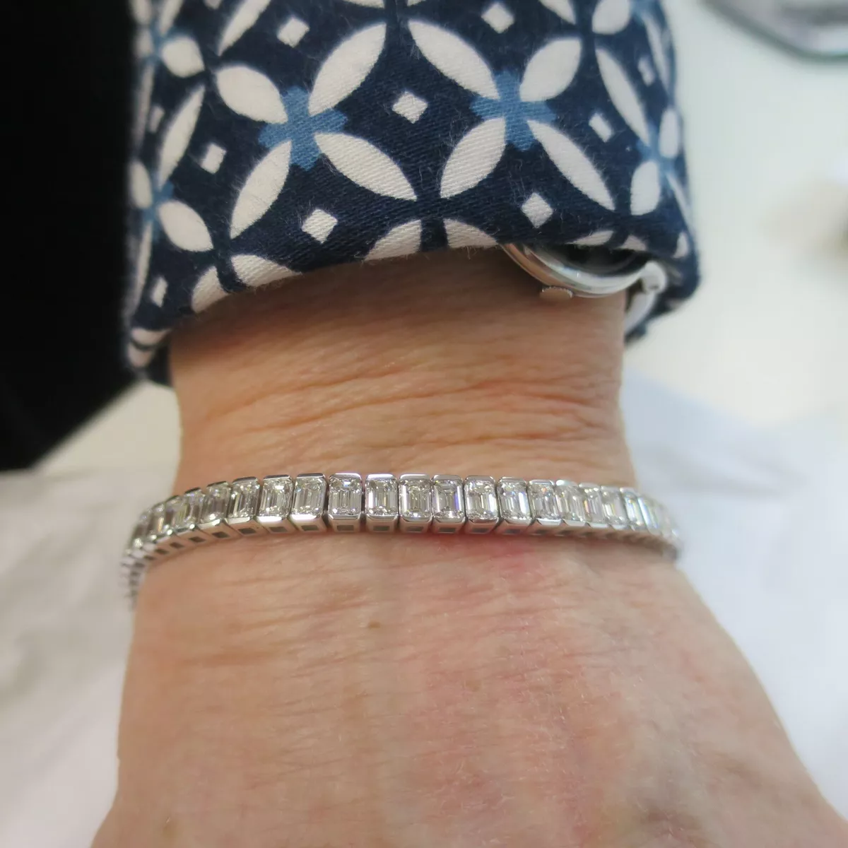 Emerald cut diamond clearance bangle