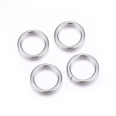 200 Stück Edelstahl offene Biegeringe Stärke 12 (14x2 mm) Basteln Verbinder
