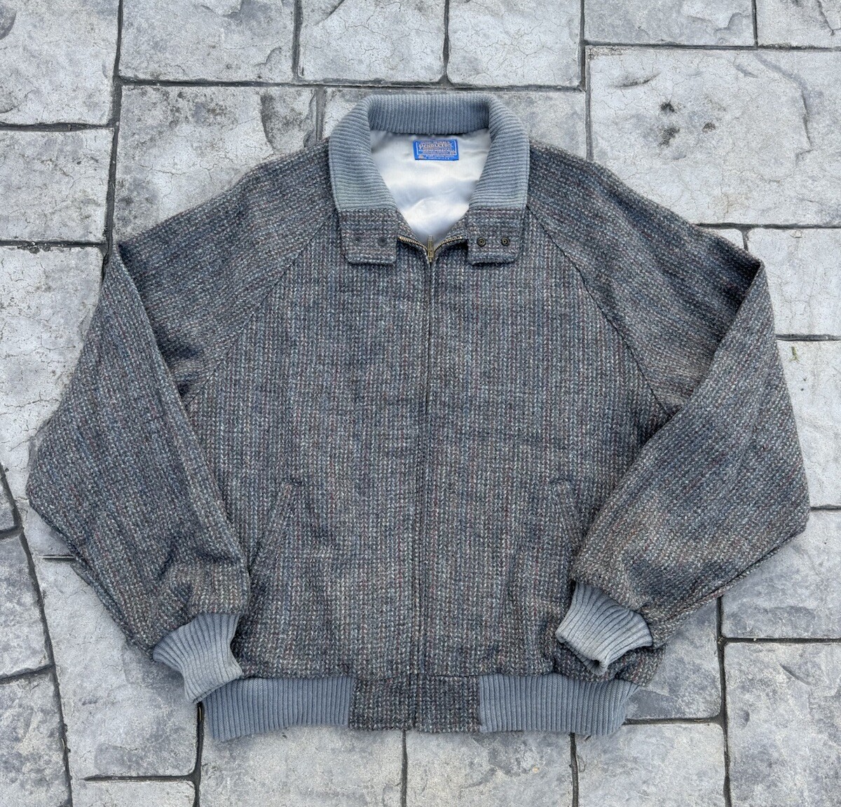 ジャケット・アウター Phlannel Wool Tweed Harrington Jacket Vintage Finnish Tweed Wool Harrington Bomber Jacket for Men