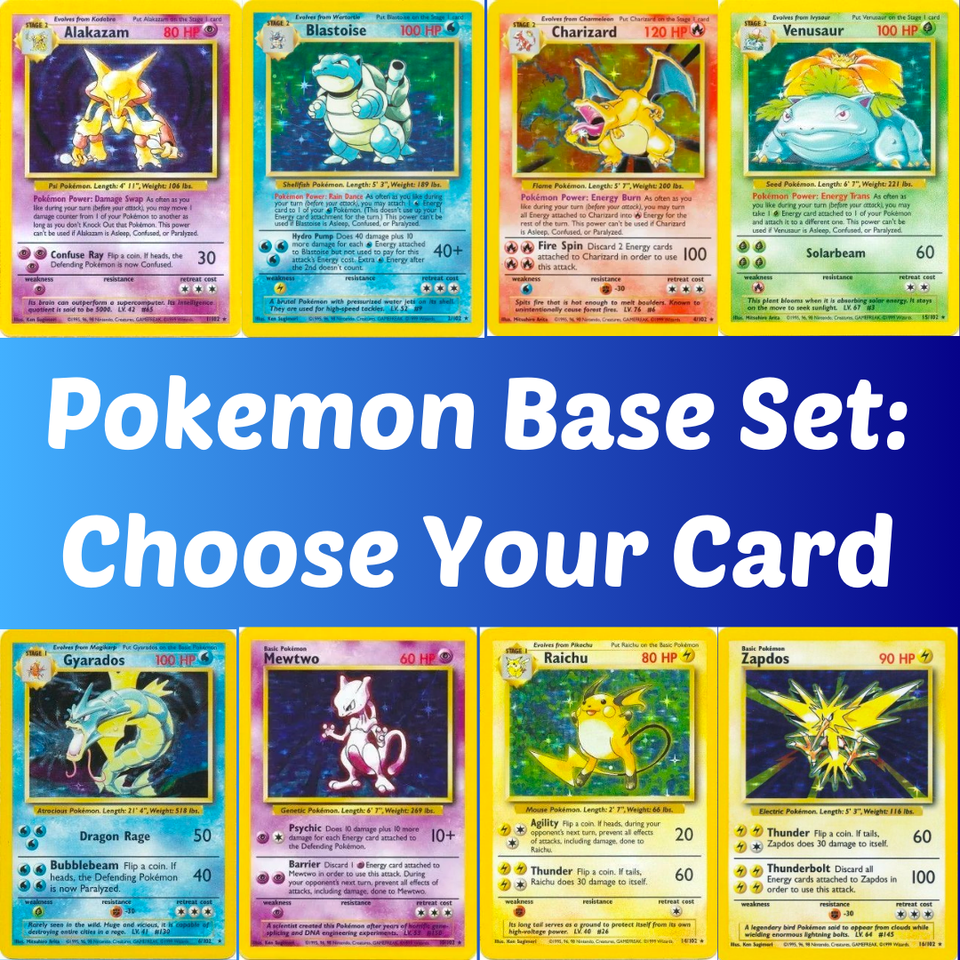 Pokemon Base Pokémon Base Set - Choose Your Card 1999 Vintage WoTC - NM/LP All 102 ...