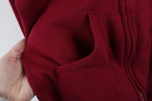 Vintage 90s Streetwear Mens XL Faded Blank Full Zip Hoodie Sweatshirt Red USA - Picture 5 of 13