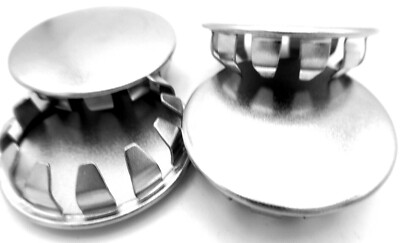 1'' ID Hole Cap Plug Polished Nickel Plated Steel Push-In Fit 1'' Hole All Weather
