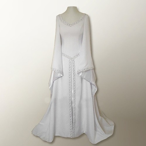 Damen Mittelalter Kleid Renaissance Kostüme irisches langes Kleid Cosplay Retro Kleid - Bild 7 von 15