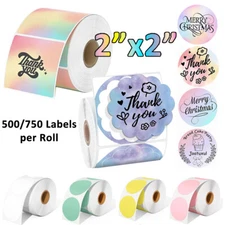 2" Round Direct Thermal Labels Circle Sticker Self-Adhesive DIY for Zebra Rollo