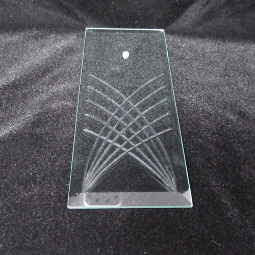 Clear Glass Chandelier Panel 3.5"x8.75" Art Deco Style Replacement Part Etched - Picture 2 of 7