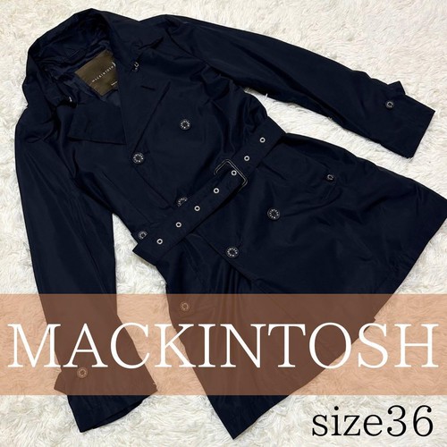 Mackintosh Trench Coat Melton Lining With Belt Made In The UK Black