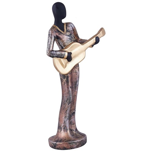 Resin Lady Playing Guitar Showpiece For Home Decor J386 - Picture 2 of 5