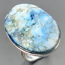 34 ct Jewelry Natural Turquoise Ring 925 Sterling Silver Size 7.5 /R433284