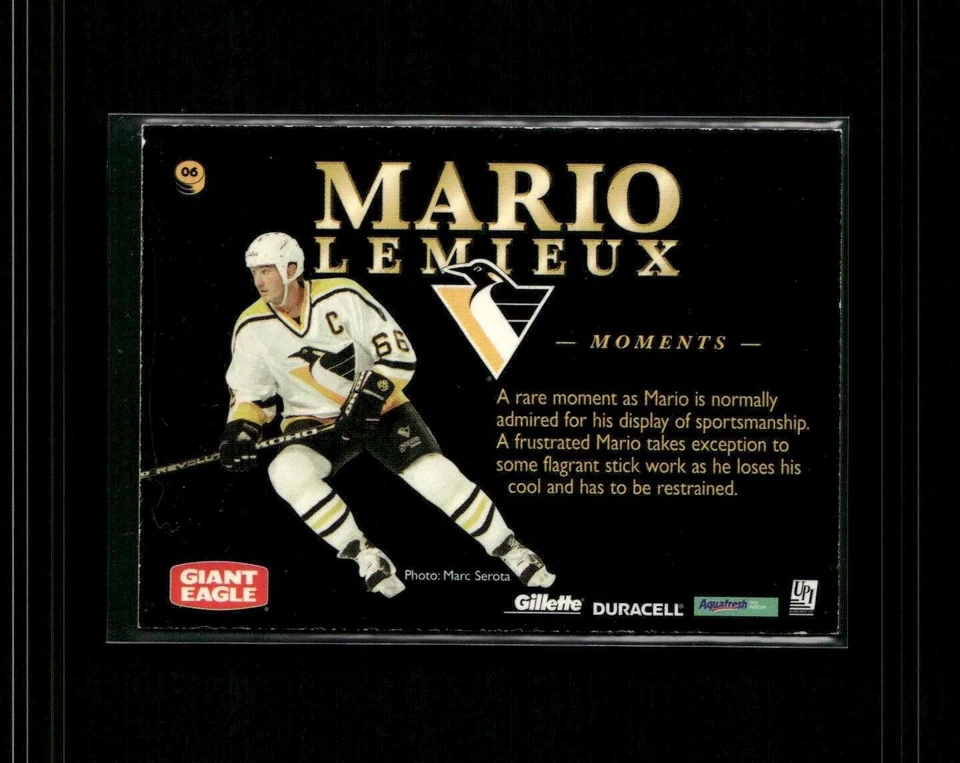 1997 Pinnacle Giant Eagle Mario's Moments #6 Mario Lemieux Pittsburgh Penguins - Image 2 of 2