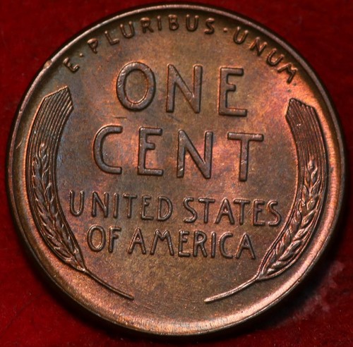 Uncirculated Red 1949 Philadelphia Mint Copper Lincoln Wheat Cent - Picture 2 of 2