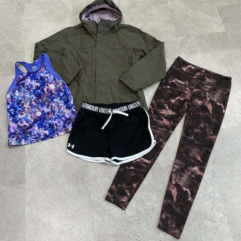 Girls ATHLETA/UNDER ARMOUR/NORTH FACE Jacket..Shorts..Leggings & Tank Top Lot