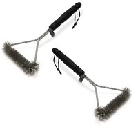 2 X Profi GrillbüRste Bbq ReinigungsbüRste Grillreiniger Stahl DrahtbüRste Set