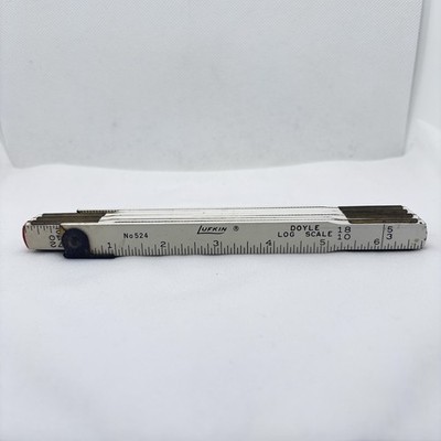 Vintage Lufkin Doyle Log Scale No. 524 Wooden Folding Rule Brass USA 48 