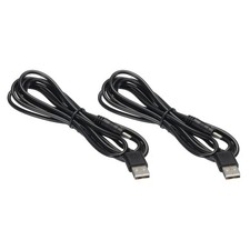 2pcs USB to 3.5mm x 1.35mm Barrel Connector 5V DC Power Cable Jack Male, 5ft