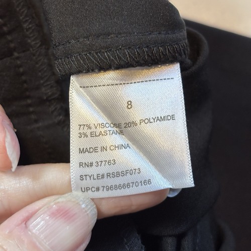 Pantalones capri negros elásticos cómodos para mujer RAFAELLA tallas 8 - Imagen 7 de 8