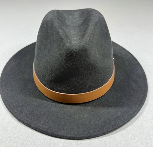 GiGi Pip Cowboy Hat Women Gray Sz 59 M/L Western Felt 100% Wool Boho Strap - Picture 2 of 11