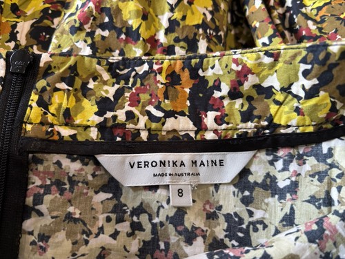 Veronika Maine Ladies Skirt Sz 8 100% Organic Cotton Floral Maxi Tiered Classic - Picture 16 of 16