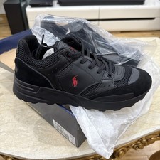 Image of Sneakers Polo Ralph Lauren Trackster 200 Trainer Shoes Black Red Size UK 10