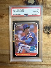 1987 Donruss Rated Rookie Greg Maddux #36 PSA 10 Chicago Cubs Baseball Card