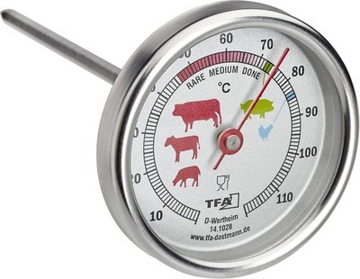 TFA Dostmann Bratenthermometer Analog Edelstahl Fleisch Geflügel