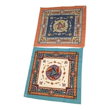 1980s Native American Wamcraft USA Bandana Hankie Scarf Lot 2 Thunderbird READ