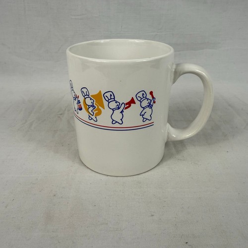Taza de café vintage Pillsbury 1991 blanco azul Pillsbury Doughboy - Imagen 3 de 6