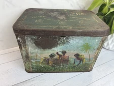 Vintage Thomas J. Lipton Tea Planter Ceylon Collectible Tin Canister