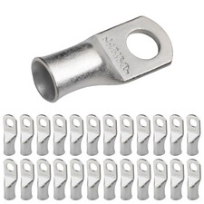SELTERM 25pcs 1/0 AWG 3/8" Stud Marine Grade Tinned Copper Battery Cable Lugs...