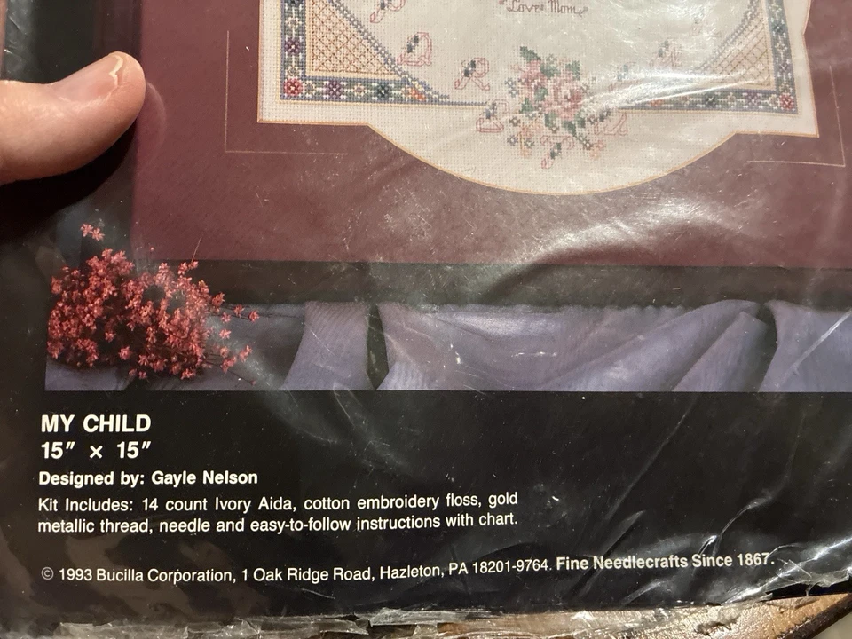 Kit punto de cruz contado My Child 40733 Bucilla 15x15 Gayle Nelson 1993 Foto 3 de 4