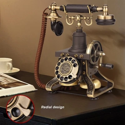 Antikes Telefon, Retro Wählscheibe, altmodisches kabelgebundenes Festnetztelefon - Bild 1 von 4