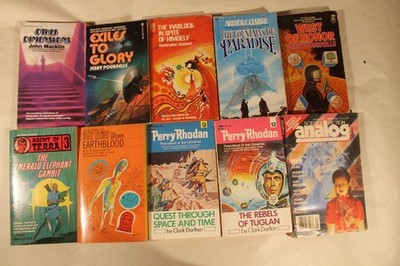 Lot of 10 Vintage Science Fiction Novels - Pournelle, Laumer, Darlton, Maddock