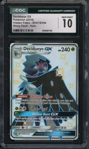 Pokemon CGC 10 Hidden Fates: Shiny Vault Full Art Decidueye GX SV47/SV94